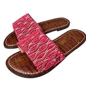 Sam Edelman Girls' Gunner Beaded Slide Sandals Pink Size 4